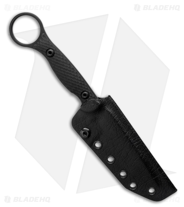 Toor Knives Serpent Tanto Fixed Blade Knife Shadow Black G-10 (3.9" Black)