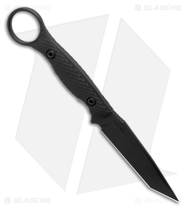 Toor Knives Serpent Tanto Fixed Blade Knife Shadow Black G-10 (3.9" Black)