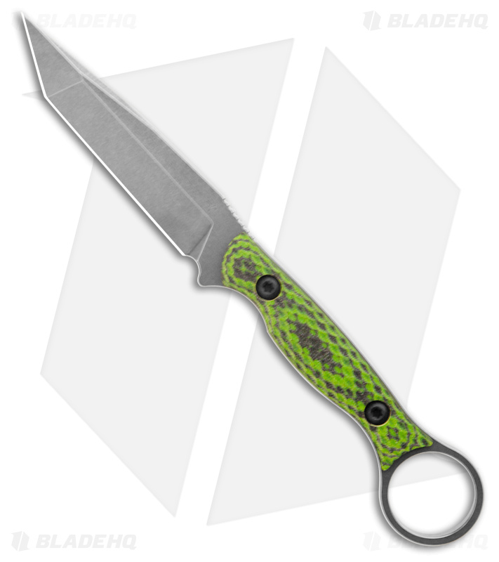 Toor Knives Serpent Tanto Fixed Blade Knife Phosphor Green (3.9" Black)