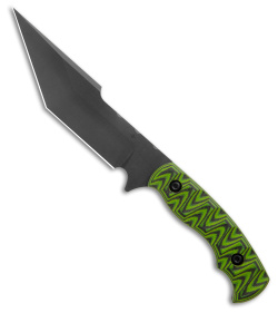 Toor Knives Tanto Fixed Blade Knife Phosphor Green G-10 (5.5" Black)