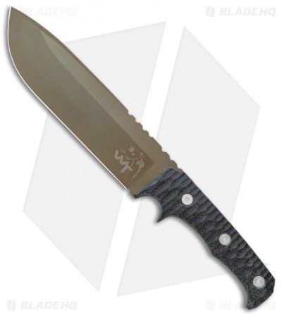 Wander Tactical Dimorphodon Fixed Blade Knife Black Micarta (8.5" FDE)