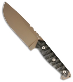 Wander Tactical Megalodon 1.0 Fixed Blade Knife Black Micarta (5.625" FDE)