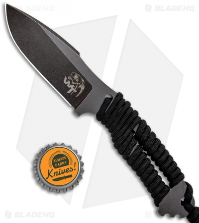 Wander Tactical Raptor Fixed Blade Knife Black Paracord (3.25" Clear Gunkote)