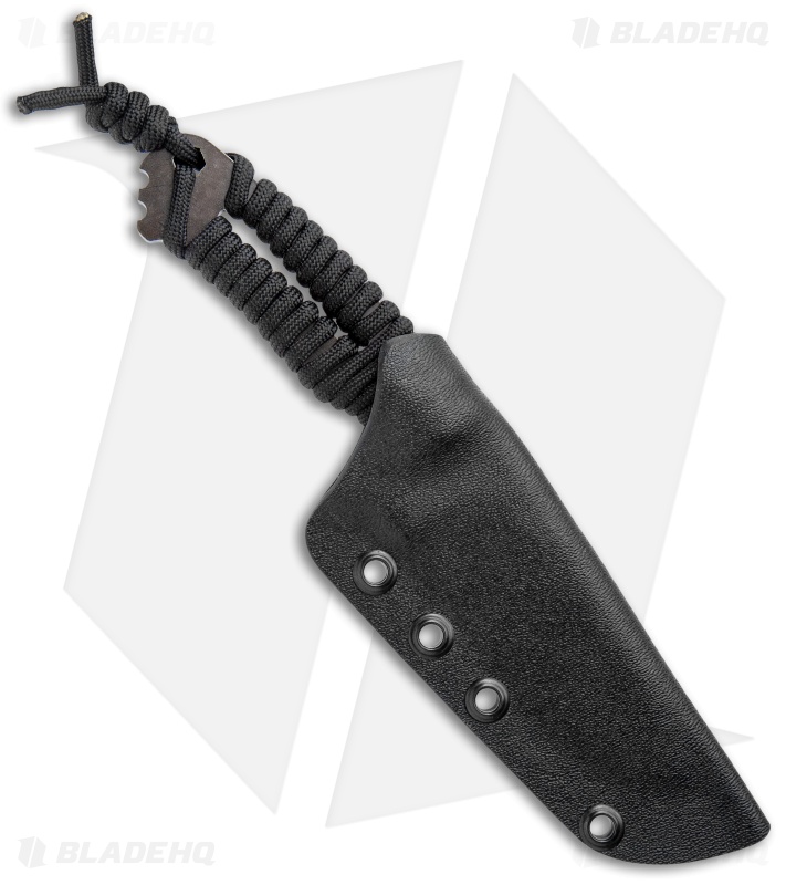 Wander Tactical Raptor Fixed Blade Knife Black Paracord (3.25" Clear Gunkote)