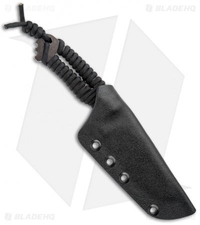 Wander Tactical Raptor Fixed Blade Knife Black Paracord (3.25" Clear Gunkote)