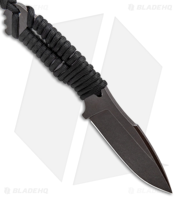 Wander Tactical Raptor Fixed Blade Knife Black Paracord (3.25" Clear Gunkote)