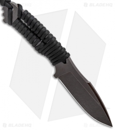 Wander Tactical Raptor Fixed Blade Knife Black Paracord (3.25" Clear Gunkote)