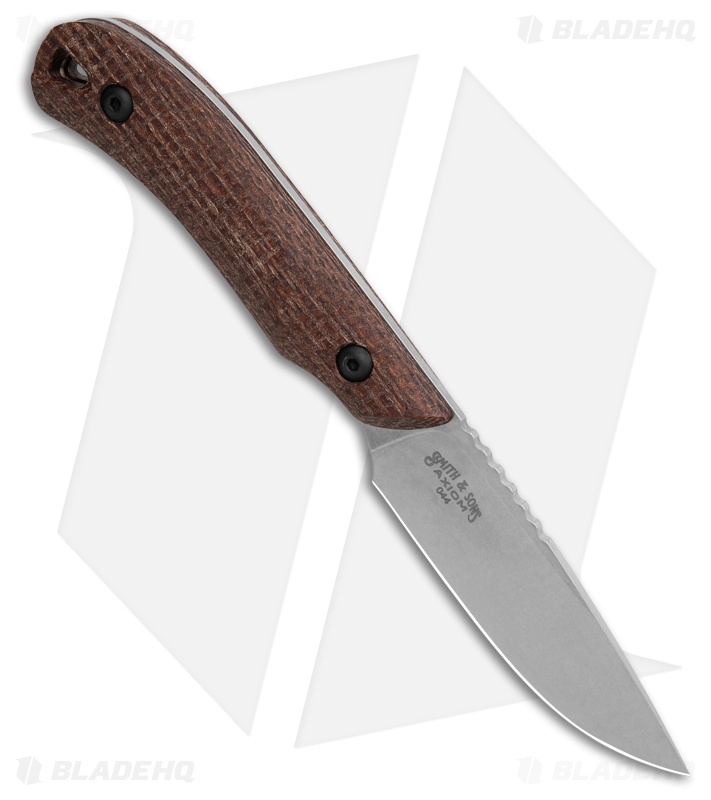 White River Axiom Fixed Blade Knife Natural Burlap Micarta (2.9" Stonewash)