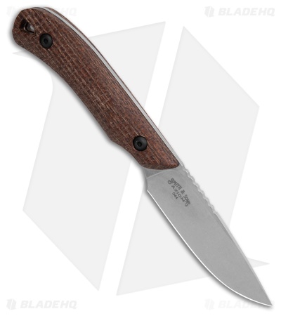 White River Axiom Fixed Blade Knife Natural Burlap Micarta (2.9" Stonewash)