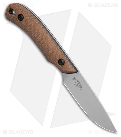 White River Axiom Fixed Blade Knife Natural Canvas Micarta/Blk Liners  (2.9" SW)