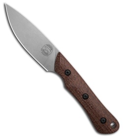 White River Brave Fixed Blade Knife Natural Burlap Micarta (3.5" Stonewash)