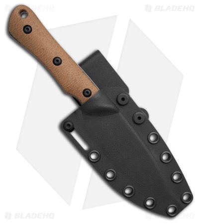 White River Brave Fixed Blade Knife Natural Canvas Micarta/Blk Liners (3.5 SW)