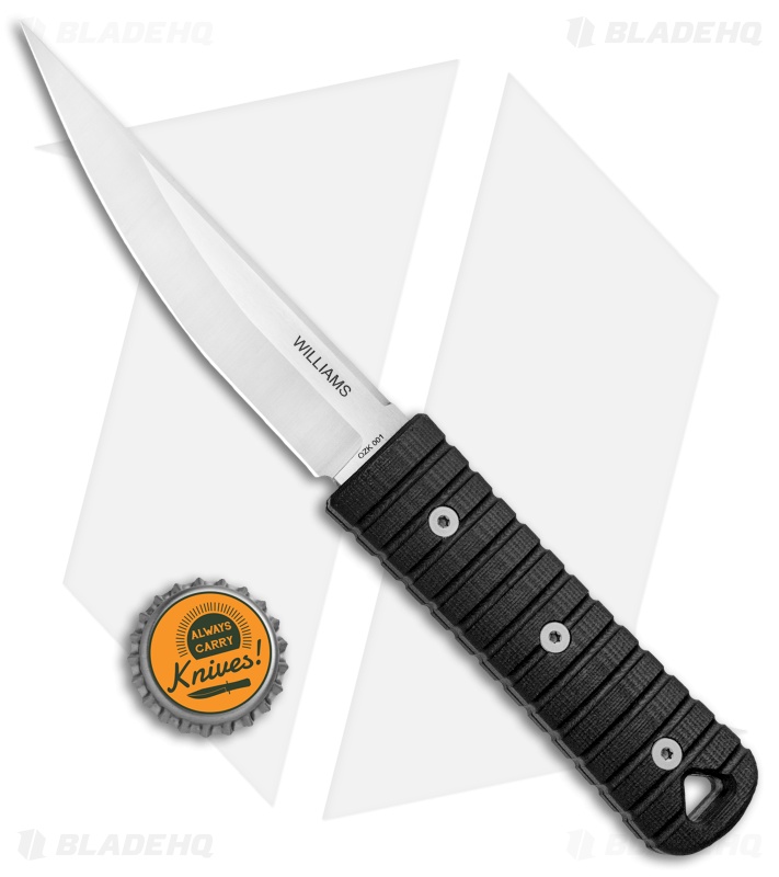 Williams Blade Design OZK 001 Fixed Blade Knife Black G-10 (4.5" Satin)