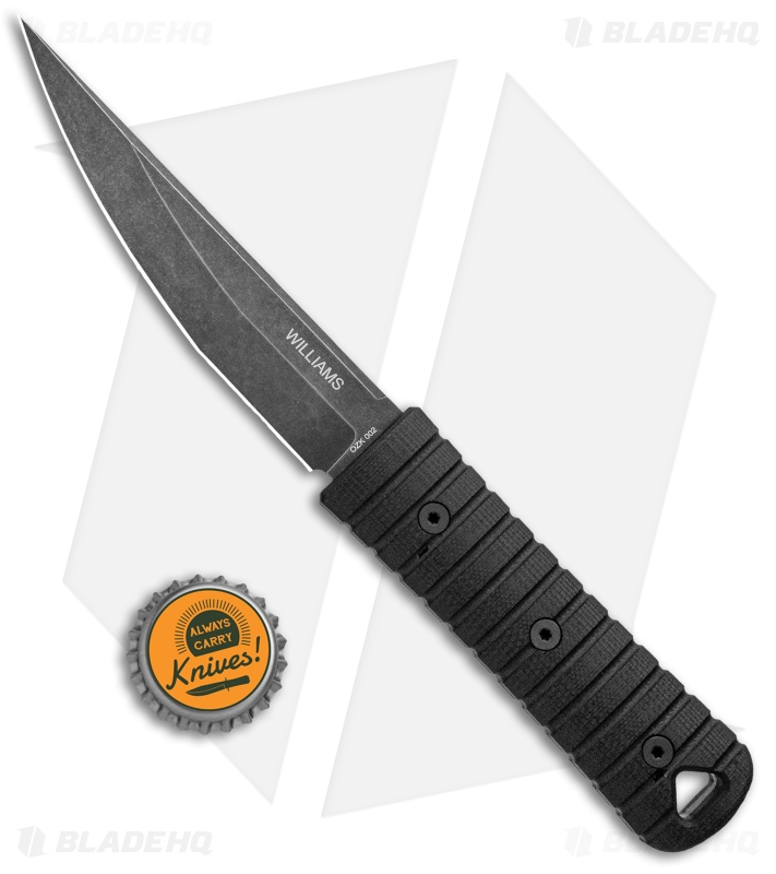 Williams Blade Design OZK 002 Fixed Blade Knife Black G-10 (4.5" Blackwash)