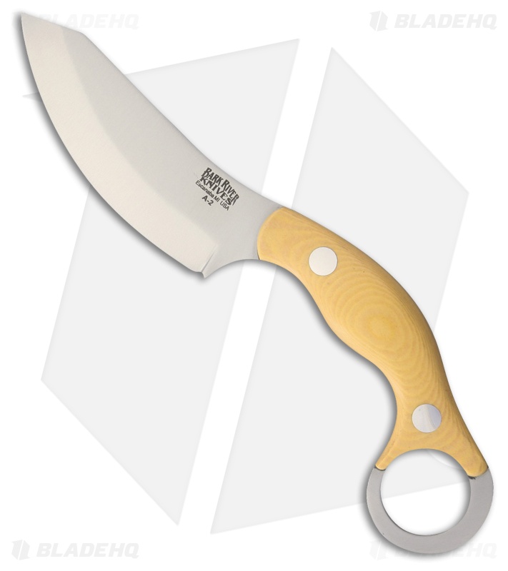 Bark River JX4 Bush Bat Fixed Blade Knife Antique Ivory Micarta