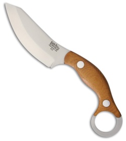 Bark River JX4 Bush Bat Fixed Blade Knife Natural Canvas Micarta (3.5" Satin)