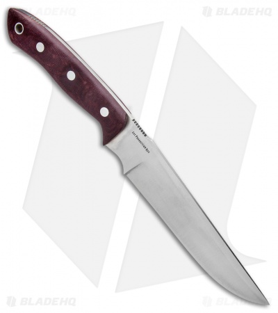 Bark River STS-7.5 Fixed Blade Knife Burgundy Canvas Micarta (7.5" Satin)