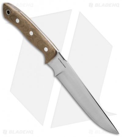 Bark River STS-7.5 Fixed Blade Knife Natural Canvas Micarta (7.5" Satin)