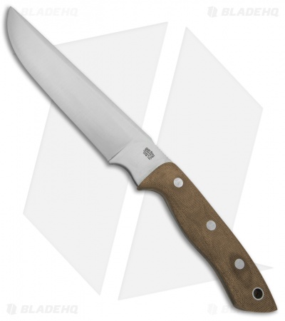 Bark River STS-7.5 Fixed Blade Knife Natural Canvas Micarta (7.5" Satin)