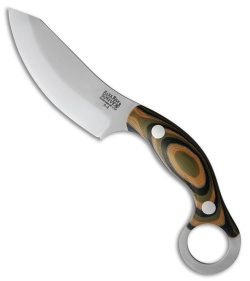 Bark River JX4 Bush Bat Fixed Blade Knife Green Camo G-10 (3.5" Satin)