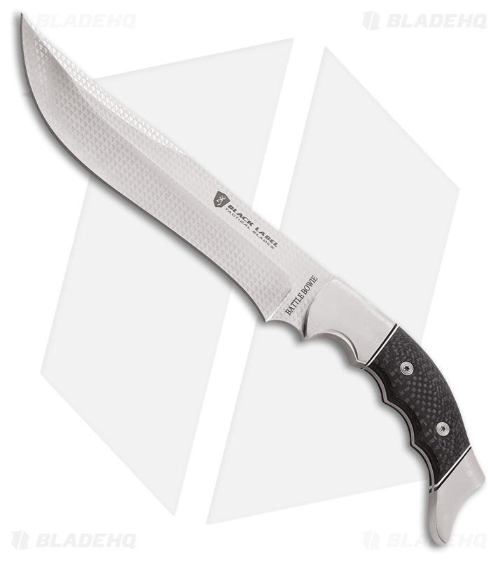 Browning Black Label Russ Kommer Battle Bowie Fixed Blade Knife CF (8" Satin) 