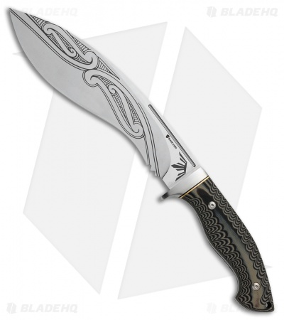 Browning Wihongi Signature Kukri Fixed Blade Knife Gray (9" Satin) 320195BL 