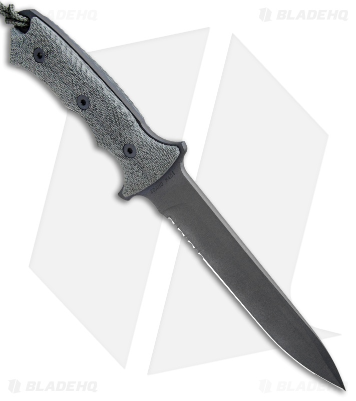Chris Reeve Knives Green Beret Fixed Blade Knife Black Micarta (7" Black Serr)