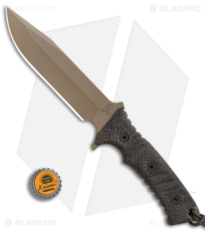 Chris Reeve Knives Pacific Fixed Blade Knife Black Canvas Micarta (6.3" FDE PVD)