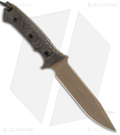 Chris Reeve Knives Pacific Fixed Blade Knife Black Canvas Micarta (6.3" FDE PVD)