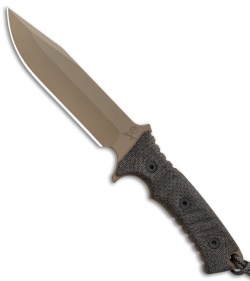 Chris Reeve Knives Pacific Fixed Blade Black Canvas Micarta (6.3" FDE PVD)