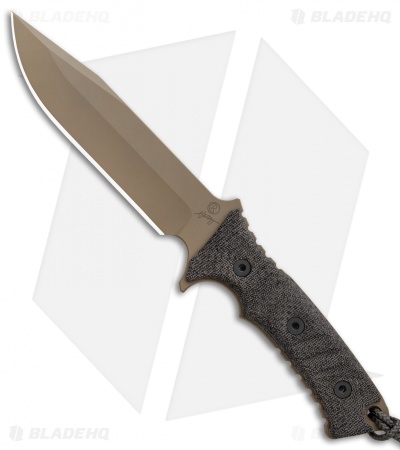 Chris Reeve Knives Pacific Fixed Blade Knife Black Canvas Micarta (6.3" FDE PVD)