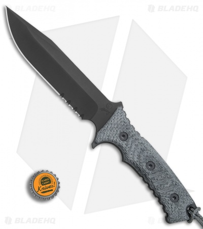 Chris Reeve Knives Pacific Fixed Blade Black Canvas Micarta (6.3" Blk PVD Serr)