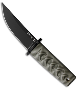 Cold Steel Kyoto II Fixed Blade Knife Drop Point OD Green (3.25" Black) 