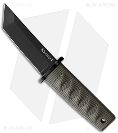 Cold Steel Kyoto II Fixed Blade Knife Tanto OD Green (3.38" Black) 