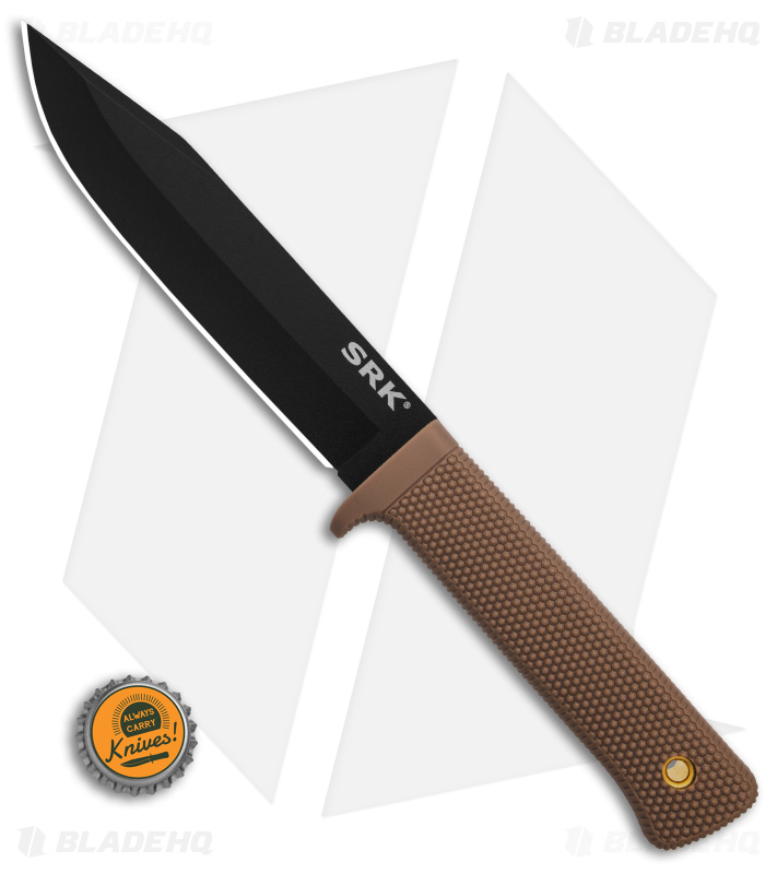 Cold Steel SRK Search Rescue Fixed Blade Knife Tan Polymer (6" Black )