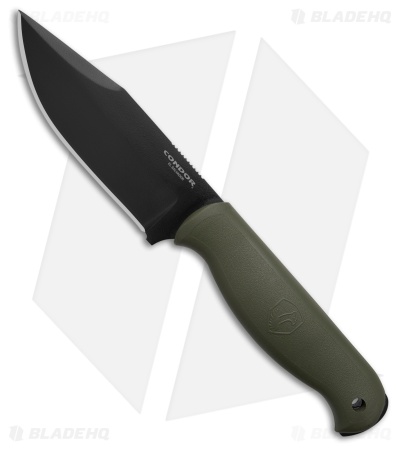 Condor Fighter Fixed Blade Knife Army Green Thermoplastic (4.7" Black) 