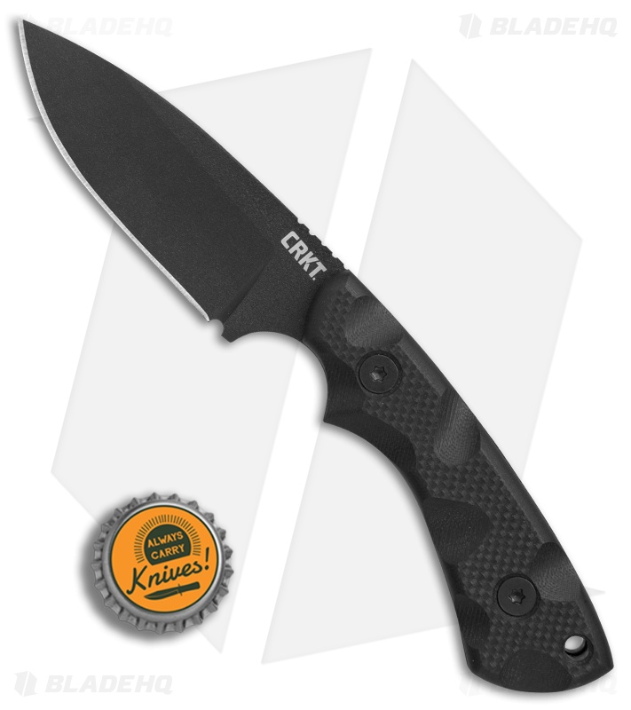 CRKT Siwi Drop Point Fixed Blade Knife Black G-10 (3.34" Black) 2082