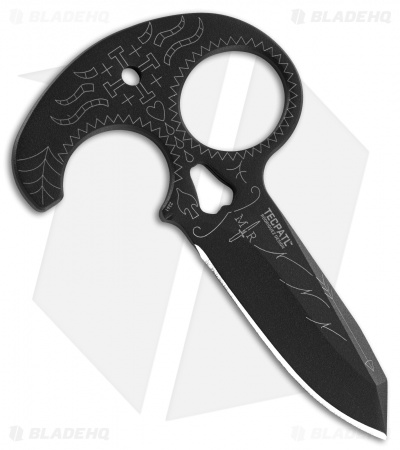 CRKT Tecpatl "Forged By War" Fixed Blade Push Dagger (3.3" Black) 2261