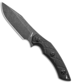 FoxEdge Lycosa Fixed Blade Knife Black G-10 (4.25" Black SW)