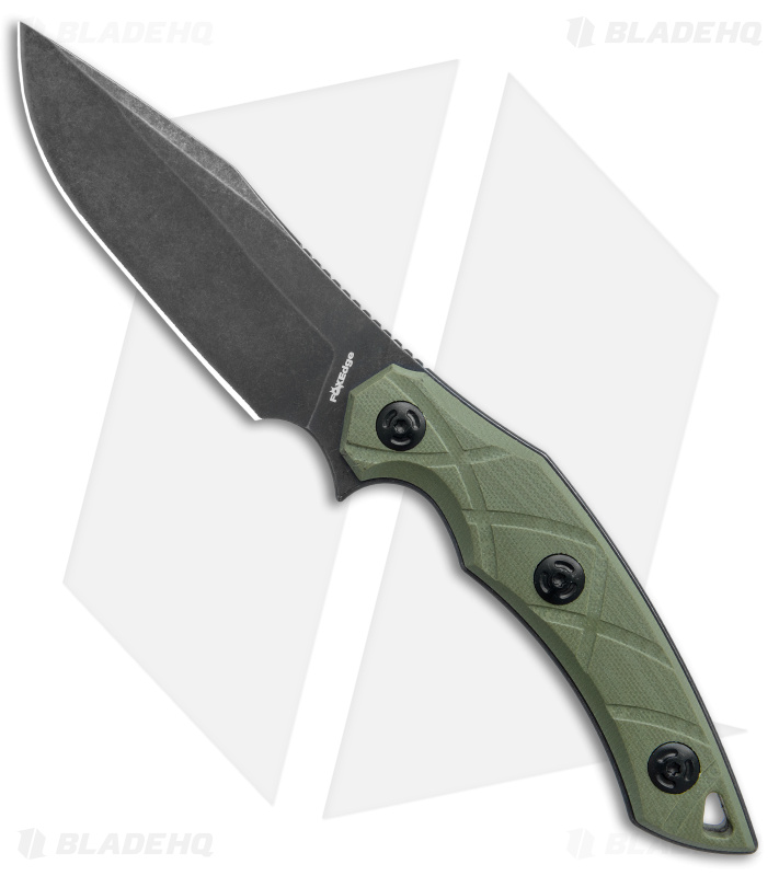 FoxEdge Lycosa Fixed Blade Knife OD Green G-10 (4.25" Black SW)