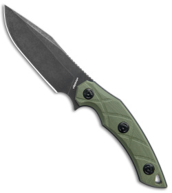 FoxEdge Lycosa Fixed Blade Knife OD Green G-10 (4.25" Black SW)