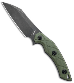 FoxEdge Lycosa Sheepsfoot Fixed Blade Knife OD Green (4.25" Blk SW)