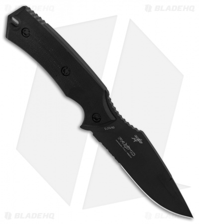 Fox Knives Felin Fixed Blade Knife Black G-10 (4.12" Black Serr) FX-517 S