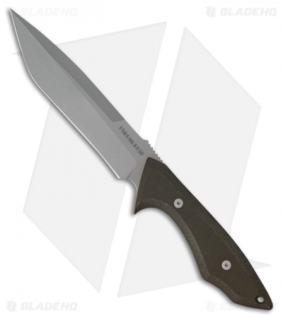 Fox Knives Hossom Vengeance Fixed Blade Knife Green Micarta (6.625" Bead Blast)