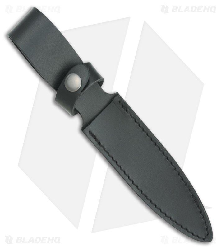 Fox Knives Original Combat Dagger Fixed Blade Knife Black Leather (5" Black)