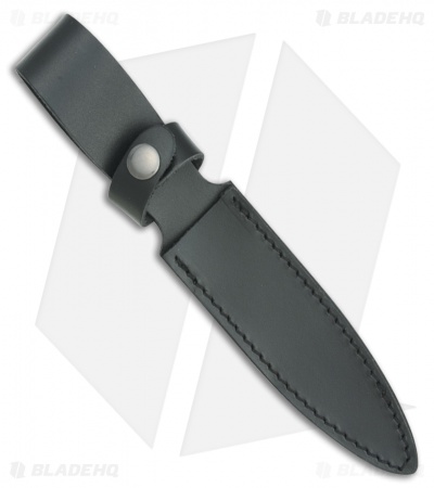 Fox Knives Original Combat Dagger Fixed Blade Knife Black Leather (5" Black)