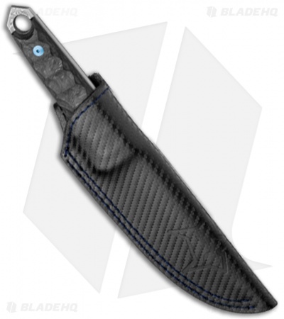 Fox Knives Ryu Fixed Blade Knife Marble Carbon Fiber (5.3" Damascus) FX-634 DCF