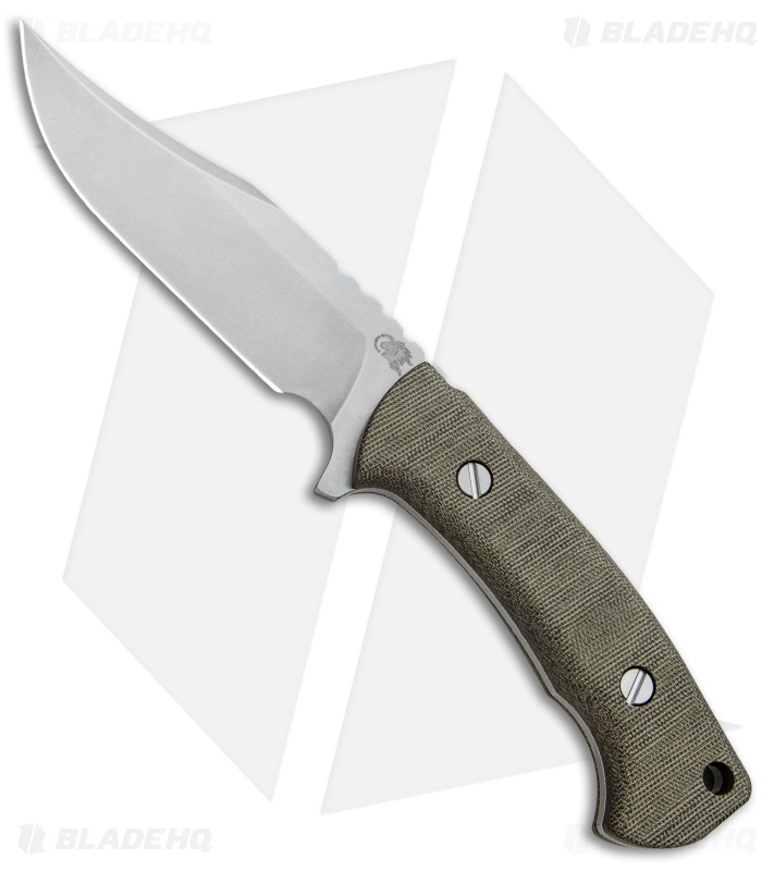 Hinderer Knives The Ranch Bowie Fixed Blade Green Micarta