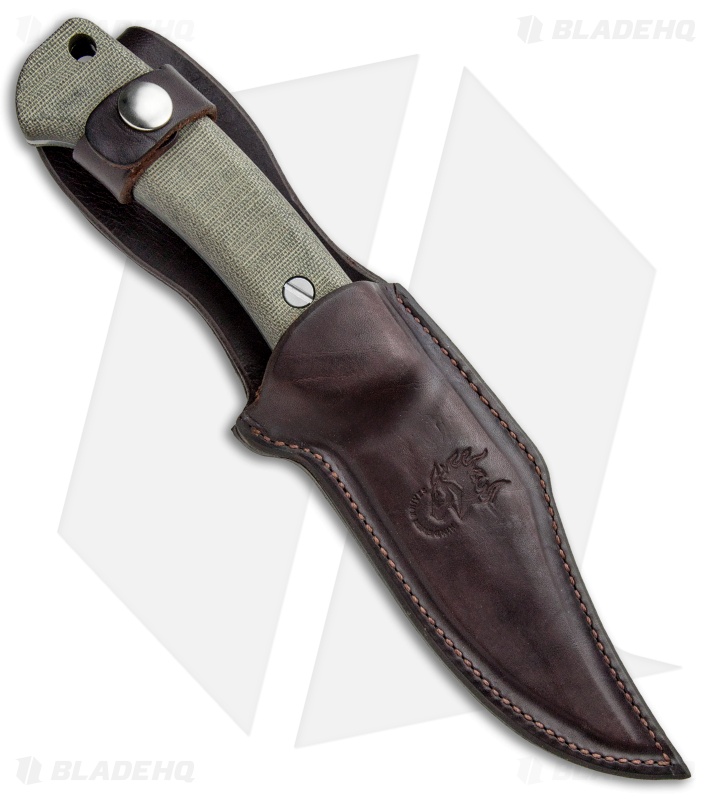 Hinderer Knives The Ranch Bowie Fixed Blade Green Micarta