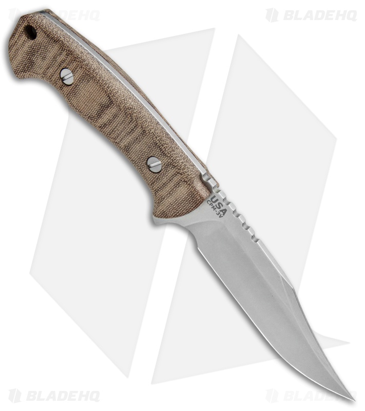 Hinderer Knives The Ranch Bowie Fixed Blade Micarta Blade HQ